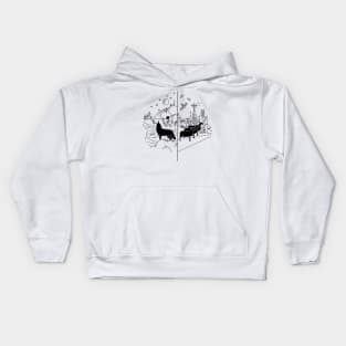 Lone Wolf Sheep Crowd Mainstream Be Different Wilderness Nature Rebell System Humanity Art Present Revolution Strength Kids Hoodie